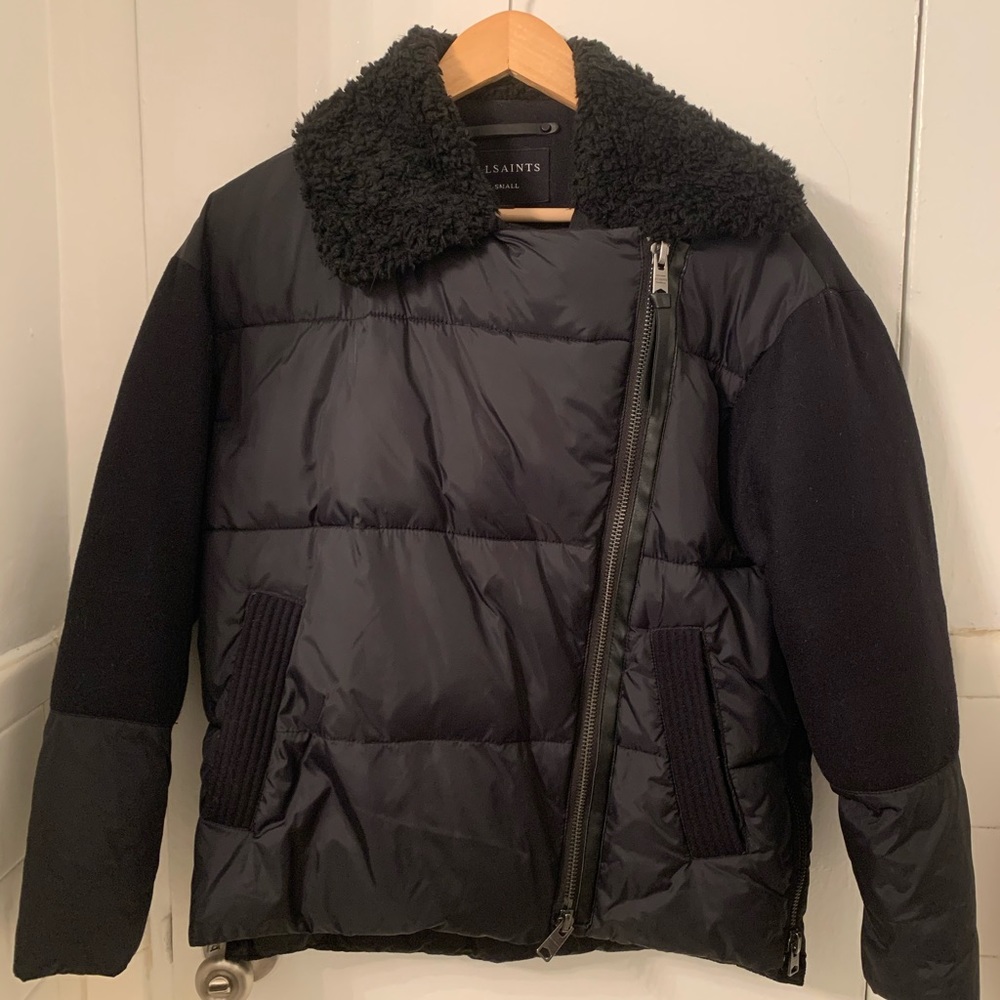 All Saints Elita Puffer Parka, black, XS